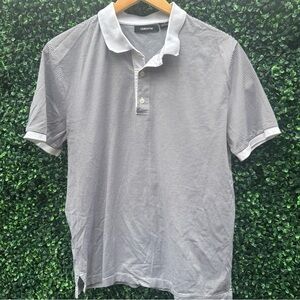 Claiborne Men's Striped Polo Shirt - Black and White